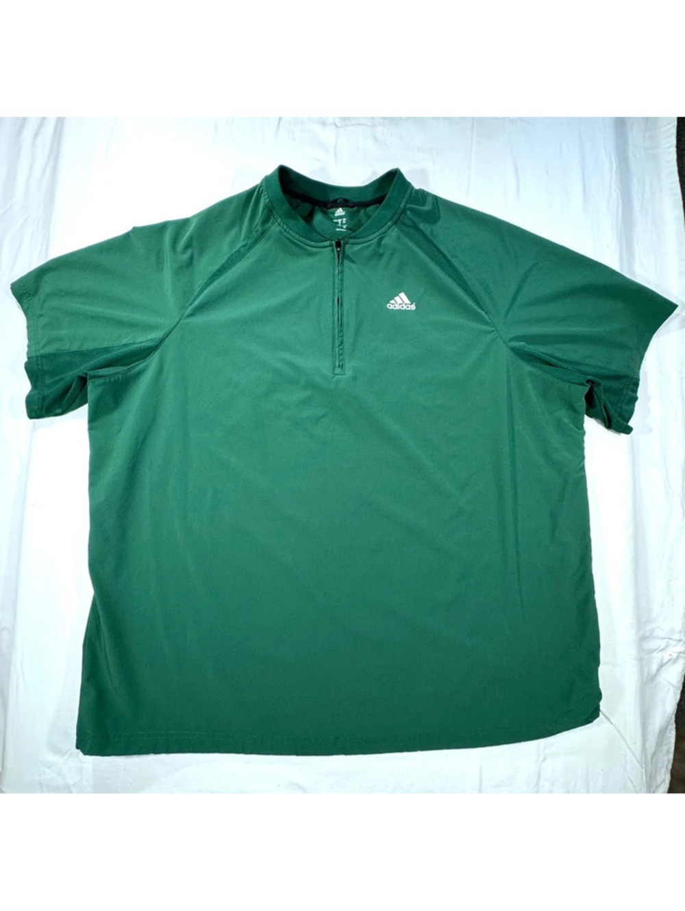 adidas Men's Team Game Built 1/4 Zip Short Sleeve Cage Jacket - Green - Size 2XL